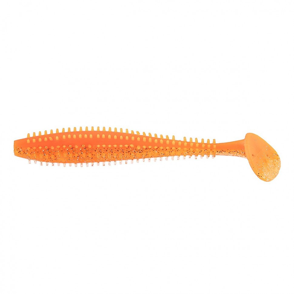 Виброхвост Helios Shaggy 3,35"/8,5 см, цвет Orange & Sparkles 5 шт HS-16-022 , 